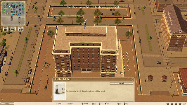 Haddon Hall Hotel - the place of the summit. - North Carolina Ave - Act II - Omerta: City of Gangsters - Game Guide and Walkthrough