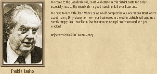 The Boardwalk is a paradise for accountants - they will launder any sum of dirty money. - Boardwalk Hall - Act III - Omerta: City of Gangsters - Game Guide and Walkthrough