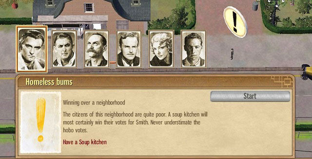 One of seven available objectives. Setup a Soup Kitchen. - Downtown - Act III - Omerta: City of Gangsters - Game Guide and Walkthrough