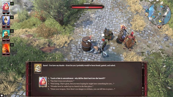 Even a conversation with a barrel can offer you new possibilities. - Starting tips for Divinity Original Sin 2 - Tips & Tricks - Divinity Original Sin 2 Guide