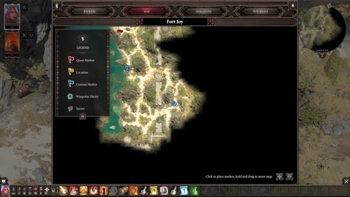 Location of a shovel and a bedroll on the map. - Where to find a shovel and a bedroll in Divinity Original Sin 2? - FAQ - Divinity Original Sin 2 Guide