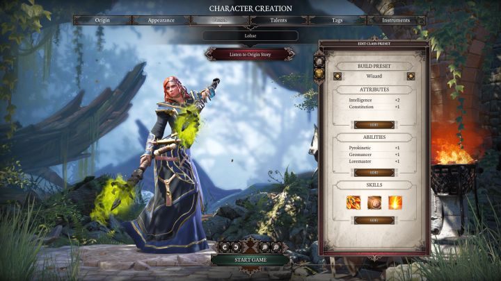 Wizard in the class selection screen. - Wizard Class in Divinity Original Sin 2 - Classes - Divinity Original Sin 2 Guide