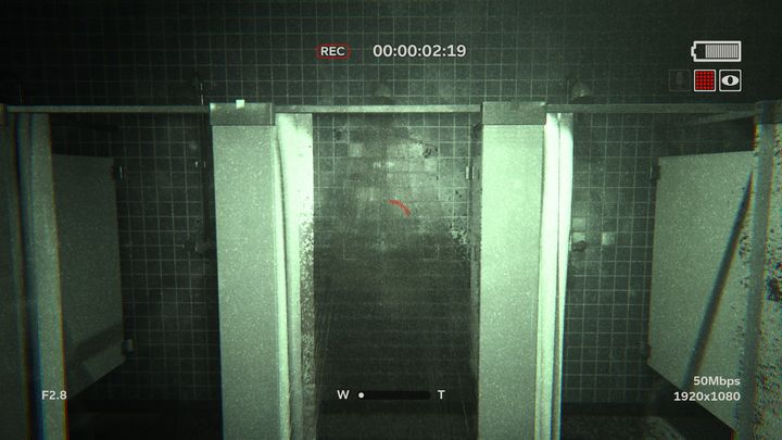 Enter the womens toilet right next to the pool - Raining Blood | Lamentations | Walkthrough - Lamentations - Outlast 2 Game Guide