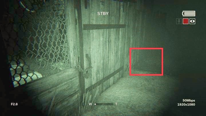In the building, you will find bandages and a battery - The Crash | Genesis | Walkthrough - Genesis - Outlast 2 Game Guide