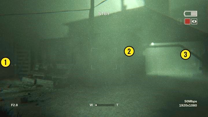 In the field, you will find a wooden roofing and a battery under it - The Road to the Mine | Genesis | Walkthrough - Genesis - Outlast 2 Game Guide