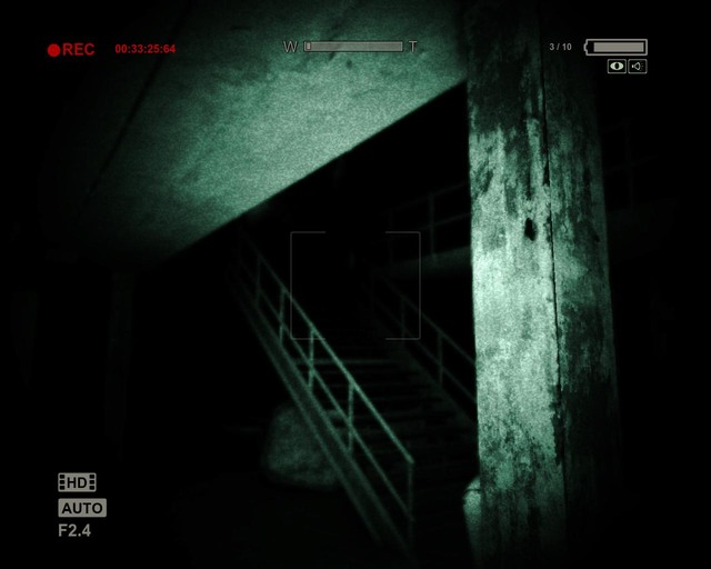 When the guy gets down here, use these stairs to escape - Prison Block | Walkthrough - Walkthrough - Outlast Game Guide & Walkthrough