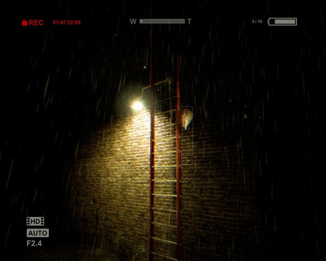 The lit roof ladder, go up - Courtyard | Walkthrough - Walkthrough - Outlast Game Guide & Walkthrough