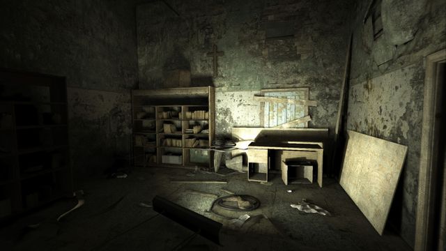 Climb on that desk and go through the hole - Underground lab/Hospital - Game Walkthrough - Outlast: Whistleblower - Game Guide and Walkthrough