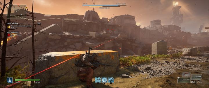 There are many enemies lurking in the ruins - watch out for snipers - Outriders: Terra Infirma - walkthrough - Side missions - Outriders Guide