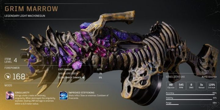 This legendary weapon is a light machinegun - Outriders: Legendary Items - Basics - Outriders Guide