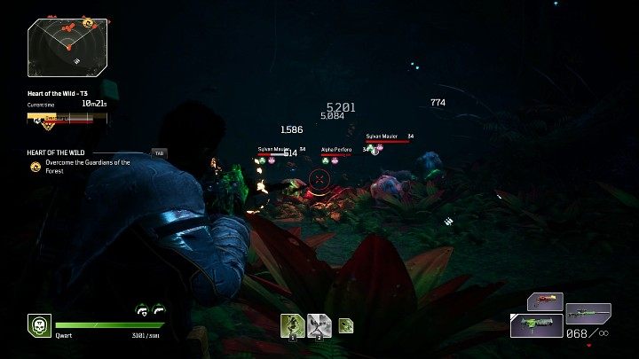 After some time passes, the forest clearing will darken to the point that it will be hard to see the attacking enemies - Outriders: Heart of the Wild - Expedition, walkthrough - Expeditions - Outriders Guide