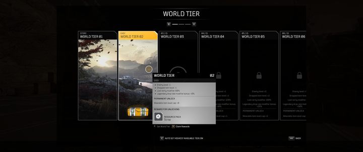 Each new Tier also increases the level of your enemies. - Outriders: World Tiers - Basics - Outriders game guide