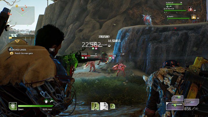 At the last stage of this sequence, an Elite Brood Mother will appear at the main gate, but first it's worth eliminating the smaller creatures that will start coming from the side sectors of this location - Outriders: Scorched Lands - walkthrough - Expeditions - Outriders Guide