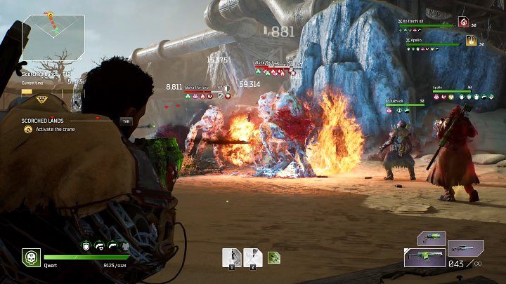 Outside the gate you will encounter a large group of Alpha Perforo and many other minor enemies - Outriders: Scorched Lands - walkthrough - Expeditions - Outriders Guide