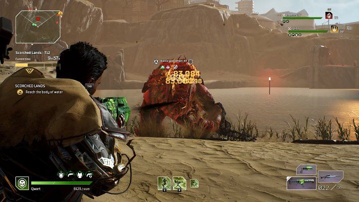 Right after you enter this area, you will be attacked by a big group of Calloused Maulers and an Elite Wasteland Behemoth - Outriders: Scorched Lands - walkthrough - Expeditions - Outriders Guide