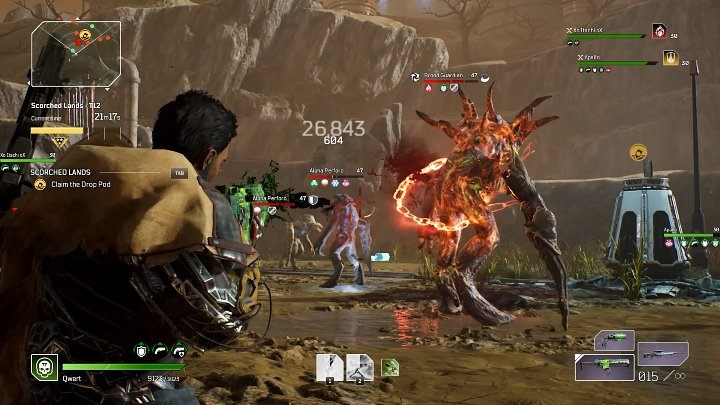 On the final stage of this Expedition, you will have to face an Elite Brood Guardian, who will appear on the map alongside many Perforos - Outriders: Scorched Lands - walkthrough - Expeditions - Outriders Guide