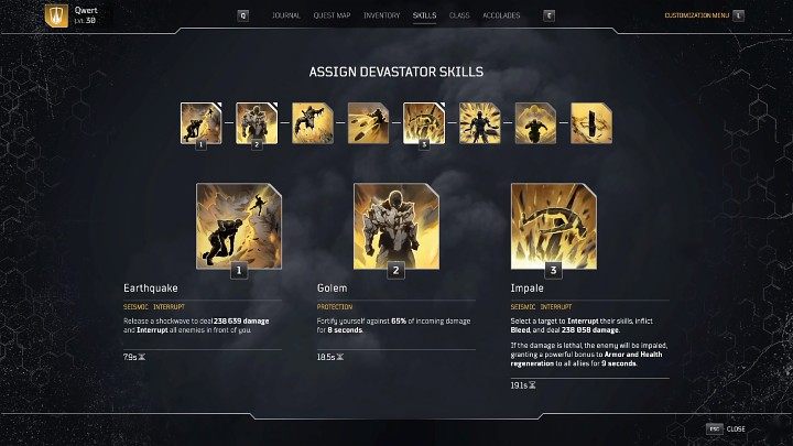 The Devastator has 8 unique skills that can be unlocked at specific character levels - Outriders: Devastator - premade character build - Devastator - Outriders Guide