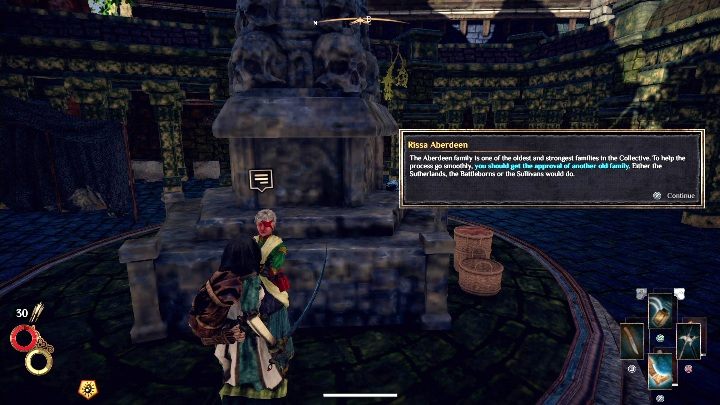 To join the Blue Chamber Collective, talk to Rissa - Looking to the Future - Outward Walkthrough - Main quests - Outward Guide