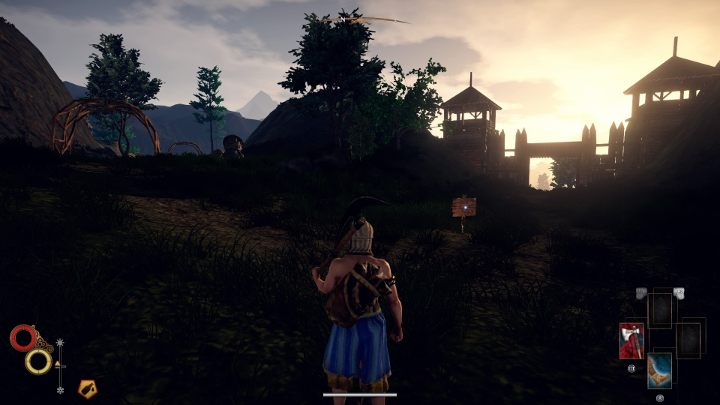 When you leave the city, follow the road in the north-west direction, until you get to the above-mentioned fork in the road. - How to get the bow in Outward? - FAQ - Outward Guide