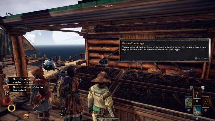 Master Chef Argo will give you side quests - to complete them, you need to create Cierzo Ceviche - Cierzo Side quests - Outward Walkthrough - Side quests - Outward Guide