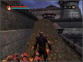 Follow the path and youll come to another stairs which will lead you to another path leading to the entrance (#1) - Kill Goldo and his pet - part 2 - Walkthrough - Overlord - Game Guide and Walkthrough