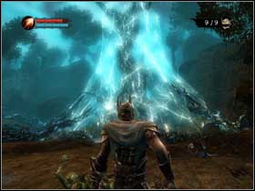 Come back to the tree where Oberons asleep and go toward the root and a poisonous barrier - to the left - youll see a green cloud (#1) - Search for and destroy Oberon's root nodes - part 1 - Walkthrough - Overlord - Game Guide and Walkthrough