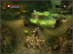 Carefully guide your minions down the creeper to move the stone and make a bridge - Locate the Green Minion lair - Walkthrough - Overlord - Game Guide and Walkthrough