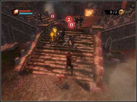 When the raiders are down you can go up the stairs - left or right to break things and collect this and that (#1) - Get a Mistress for your Tower - Walkthrough - Overlord - Game Guide and Walkthrough