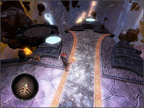 Once the Overlord stand in a light circle, a stone flies right next to him. You can use it to get to Minion Burrows or Foundations. - The Netherworld Tower - Throne Room - The Netherworld Tower - Overlord II - Game Guide and Walkthrough