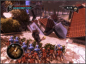 If you go north, you'll get to the third shrine [3] - Main quests - Empire City - Main quests - Overlord II - Game Guide and Walkthrough