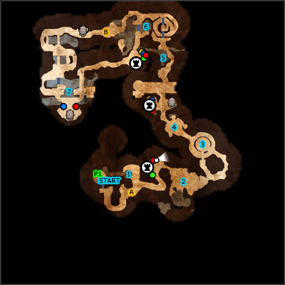 Map key - Main quests - Wasteland Sanctuary Depths - part 1 - Main quests - Overlord II - Game Guide and Walkthrough