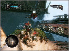 You'll find the right place for the keystone [4] upstairs but you'll have to look for a new way to your ship because the lift will be out of order then - Main quests - Everlight Reef - Main quests - Overlord II - Game Guide and Walkthrough