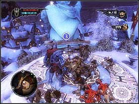 Get in to the town after the fight and turn left - Main quests - Nordberg Town (siege) - Main quests - Overlord II - Game Guide and Walkthrough