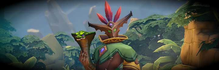 A support hero that makes use of potent acid shot by his companion, a cobra - List of Heroes - Heroes - Paladins: Champions of the Realm Game Guide