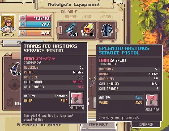 You can compare items - take a weapon from a character who isnt part of your party and give it to your ally. - Story missions in Pathway - Walkthrough - Pathway Guide and Tips