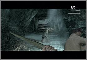 Walking through the long and twisty corridor, you'll move up to the end of the tunnel and there you'll find small stairs - Necropolis - Walkthrough - Peter Jacksons King Kong - Game Guide and Walkthrough