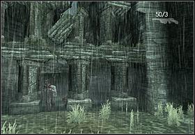 Going through the gate won't end the pursuit, the dinosaur will make a hole in the wall beside the gate (left picture - he'll go for a different part of the wall) - V-Rex - Walkthrough - Peter Jacksons King Kong - Game Guide and Walkthrough