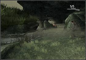 At its exit youll find yourself in front of the boy (hes standing on small island, on the other side of the river), who will be attacked by big number of dinosaurs - Jimmy - Walkthrough - Peter Jacksons King Kong - Game Guide and Walkthrough