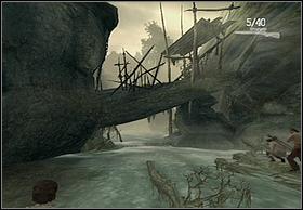 Head to wooden construction, where natives will be standing - On The Raft - Walkthrough - Peter Jacksons King Kong - Game Guide and Walkthrough