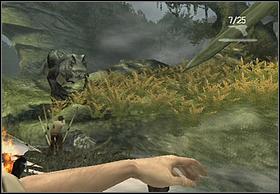 after that, light grass up on the right side, in order to block the rapid's way - Rapids - Walkthrough - Peter Jacksons King Kong - Game Guide and Walkthrough