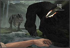 Someone will notice, that theres an enemy already waiting for you at the exit (turn in flows direction now) - Rapids - Walkthrough - Peter Jacksons King Kong - Game Guide and Walkthrough