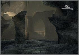 Now, enter the huge cave and move ahead through the arch (there wont be any enemies to fight off) - Kong's Lair - Walkthrough - Peter Jacksons King Kong - Game Guide and Walkthrough