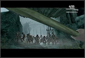 You'll reach a spot where Ann will climb a wall onto a rock shelf, and you jump into the water - The Wall - Walkthrough - Peter Jacksons King Kong - Game Guide and Walkthrough