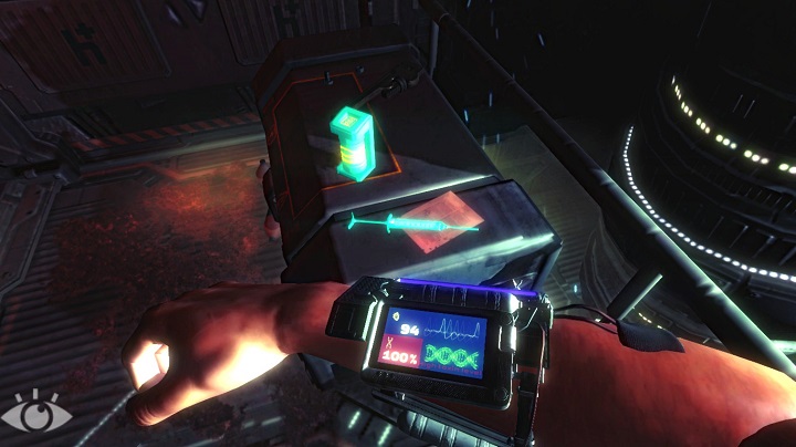 The device on your arm will let you check your pulse and toxicity of your body - Game mechanics - The basics - Phantaruk Game Guide