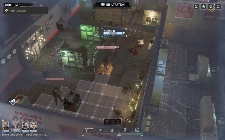 There is one guard in the server room, which is easy to bypass - Chapter VI | KGB campaign walkthrough in Phantom Doctrine Game - KGB Campaign - Phantom Doctrine Game Guide