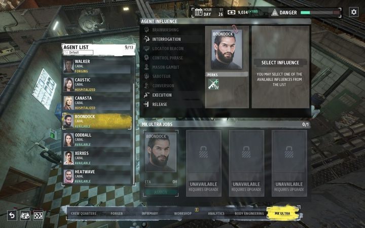 MK Ultra is a room where you can influence your agents - Base Upgrades in Phantom Doctrine game - Basics - Phantom Doctrine Game Guide