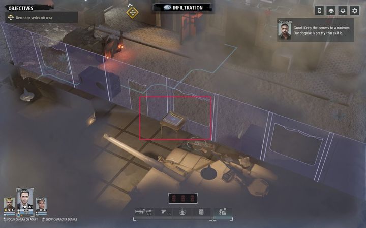 Other places that you should examine are lockers and safes (the second screen) - What to look for on the tactical map in Phantom Doctrine game? - Basics - Phantom Doctrine Game Guide