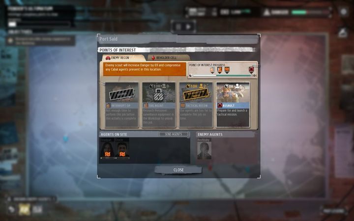Whether its a Beholder Cell (an enemy activity that reduces your cash inflows and increases base threat) or an enemy reconnaissance, you have 4 activities to choose from - Enemy Recon and Counterintelligence in Phantom Doctrine game - Basics - Phantom Doctrine Game Guide