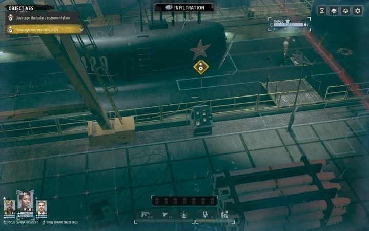 In total, youll need to sabotage 3 places - two are on the hull of the boat (on both ends of the structure), the last place is the panel next to the boat - there are 1-2 guards patrolling the area - Chapter I | KGB campaign walkthrough in Phantom Doctrine Game - KGB Campaign - Phantom Doctrine Game Guide