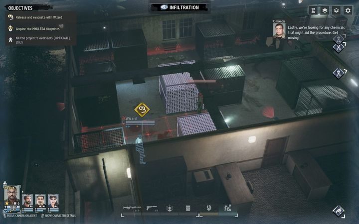 Deactivate the lasers before you decide to eliminate the projects overseers - the console is on the ground floor (watch out - one of the soldiers has a good view on the console - wait for him to go on a patrol) - Chapter III | KGB campaign walkthrough in Phantom Doctrine Game - KGB Campaign - Phantom Doctrine Game Guide